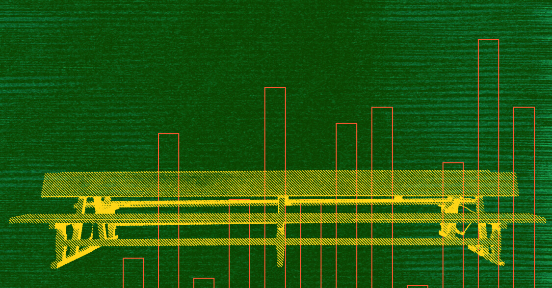 Yellow bench with green background and bars